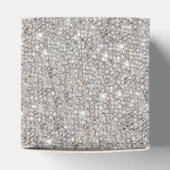 Glamoureuze zilveren pailletten Bow Diamond Bedankdoosjes (Bovenkant)