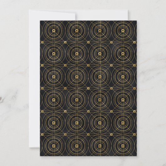 Glamoureuze zwart en goud Art Deco bruiloft Save The Date (Achterkant)