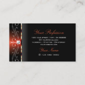 Glamoureuze zwarte lava rood gekrabbeld juwelen lu visitekaartje (Achterkant)