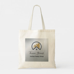 Glamour's Silver Zwart-wit onroerend goed Tote Bag