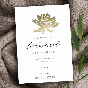 GLAMOUZEUSE BLEKE GOUD WITTE LOTUS FLORALE BRUIDSJ KAART
