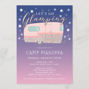 Glamping Birthday Party Bedazzled Kaart