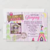 Glamping Birthday Party Invitation Kaart (Voorkant)