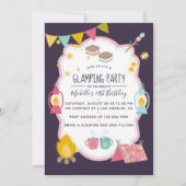 Glamping Birthday Party Invitation Kaart (Voorkant)