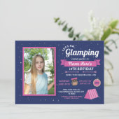 Glamping Camp Photo Sleep over de uitnodiging van (Staand voorkant)