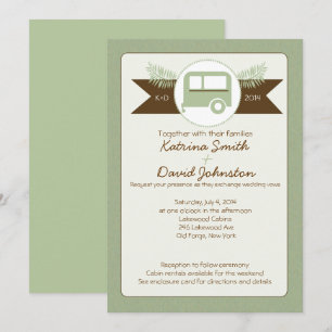 Glamping Camper Natuur Lovers Wedding Invitation Kaart