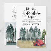 Glamping Camping Birthday Party Invitation Kaart (Voorkant / Achterkant)