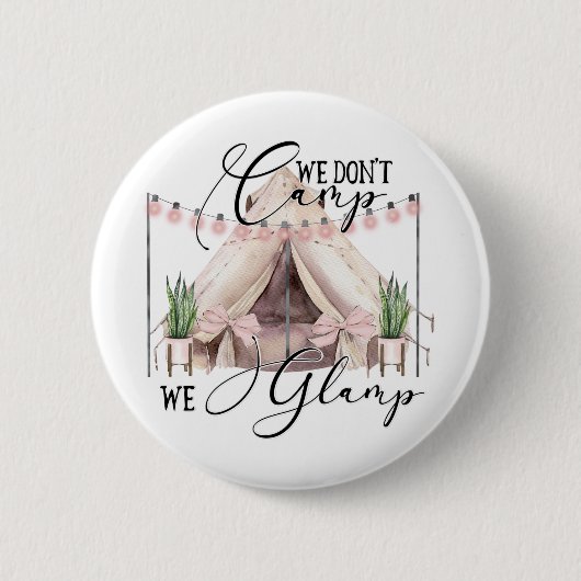 Glamping Camping Party-gasten Ronde Button 5,7 Cm (Voorkant)