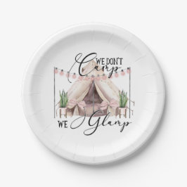Glamping classic ronde sticker papieren bordje