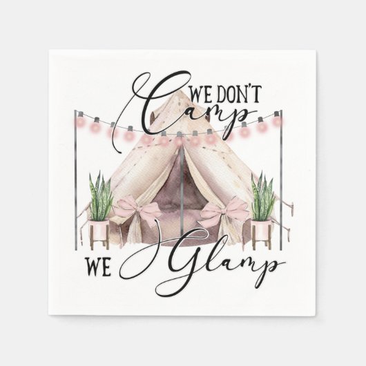 Glamping classic ronde sticker servet (Voorkant)