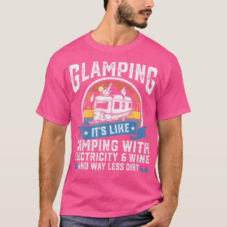 Glamping Definition Glamper Women Wine Funny Campi T-shirt