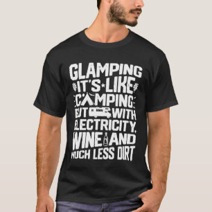 Glamping Definition Vrouwen Wine Funny Camp T-shirt