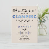 Glamping Denim Diamonds Fun Bachelorette Weekend Kaart (Staand voorkant)
