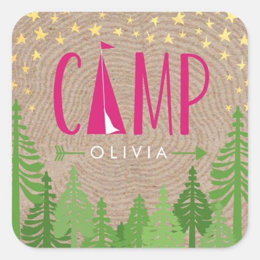 Glamping gepersonaliseerde Sticker (Voorkant)