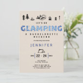 Glamping Glam Denim Diamonds Bachelorette Kaart (Staand voorkant)