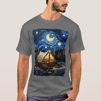 Glamping Glamper Camping Kamper Sterrennacht Schil T-shirt