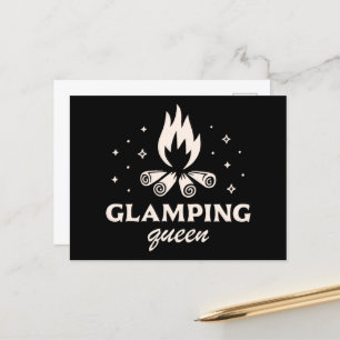 Glamping koningin meisje zwart esthetiek grappig briefkaart