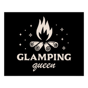 Glamping koningin meisje zwart esthetiek grappig perfect poster