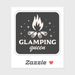 Glamping koningin meisje zwart esthetiek grappig sticker