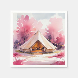 Glamping Meidenavond Aquarel Servet