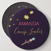 Glamping Party Identification Ronde Button 6,0 Cm (Voorkant /achterkant)