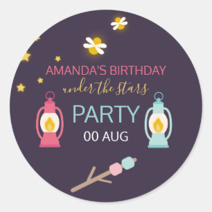 Glamping Party op maat Ronde Sticker