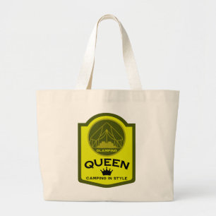 Glamping Queen Camping in stijl Grote Tote Bag