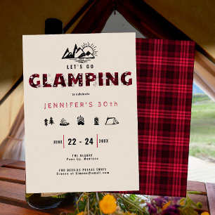 Glamping Red Pset Rhinestones 30e verjaardag Kaart