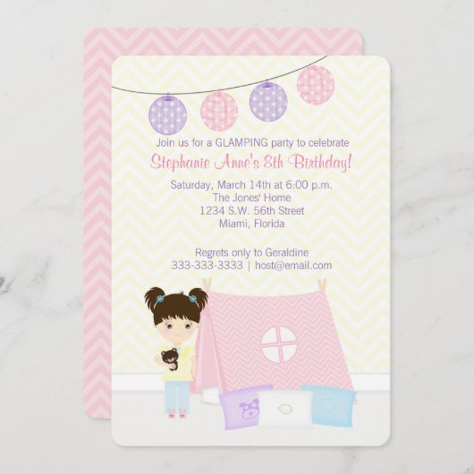 Glamping Slaapfeest Kaart (Voorkant / Achterkant)