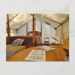 Glamping Tent Interieur Gezellige Camping Opstelli Briefkaart