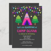 Glamping Uitnodiging Verjaardag / Glamping Uitnodi (Voorkant / Achterkant)