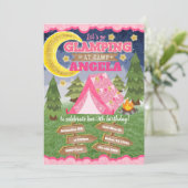 Glamping verjaardagsuitnodiging Uitnodiging Uitnod (Staand voorkant)