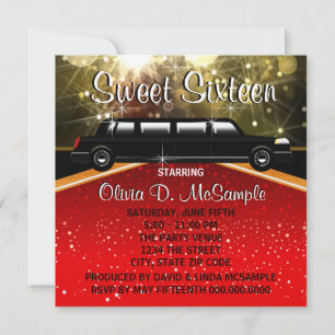 Glans Glamour Rode Loper Filmster Uitnodigingen