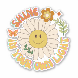 Glans in je eigen Light retro daisy plakboek Sticker