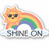 Glans op regenboog Motivatie waterdicht Sticker (Voorkant)