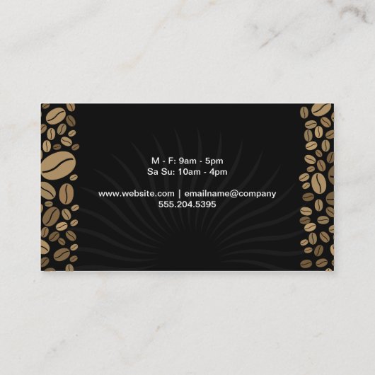 Glans Sier Element Koffiebonen Visitekaartje (Achterkant)