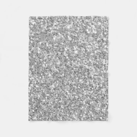 Glans Sparkling Zilver Grijs Glitter Patroon Fleece Deken (Voorkant)