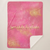 Glanst de Roze Gouden Fonkeling van Glitzy en Sherpa Deken (Voorkant)