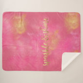 Glanst de Roze Gouden Fonkeling van Glitzy en Sherpa Deken (Voorkant (horizontaal))