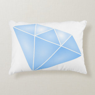 Glanzend blauw diamant karaat accent kussen