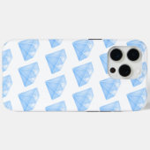 Glanzend blauw diamant karaat Case-Mate iPhone case (Achterkant (horizontaal))