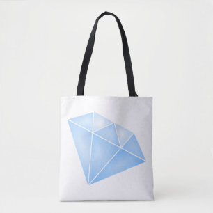 Glanzend blauw diamant karaat draagtas