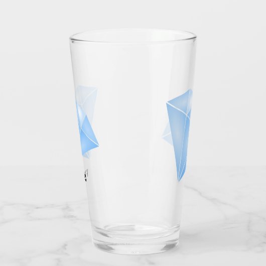 Glanzend blauw diamant karaat glas (Links)