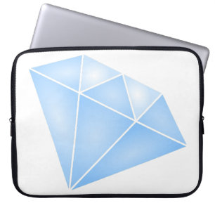 Glanzend blauw diamant karaat laptop sleeve