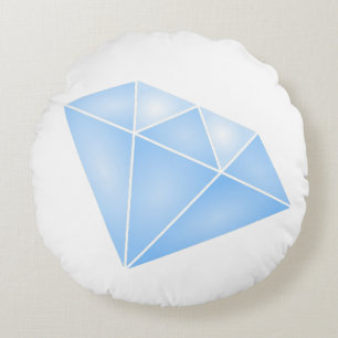 Glanzend blauw diamant karaat rond kussen
