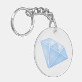 Glanzend blauw diamant karaat sleutelhanger (Voorkant Links)