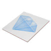 Glanzend blauw diamant karaat tegeltje (Zijkant)