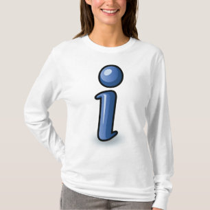 Glanzend Blauw Info-Icoon Symbool T-shirt