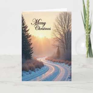 Glanzend Bos Kerstkaart Kaart
