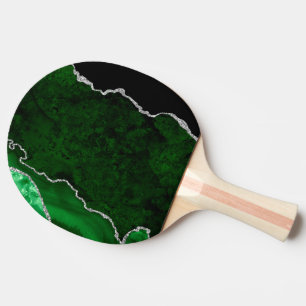 Glanzend bosgroen marmer chic zilver glitter tafeltennisbatje